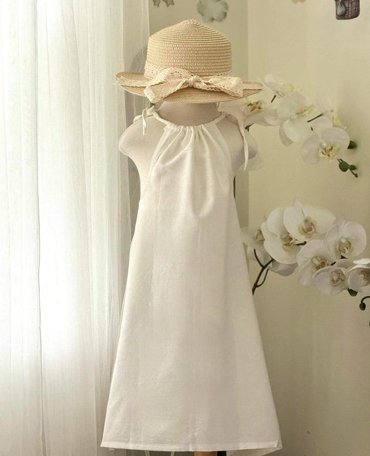 Ericka Linen Dress in White