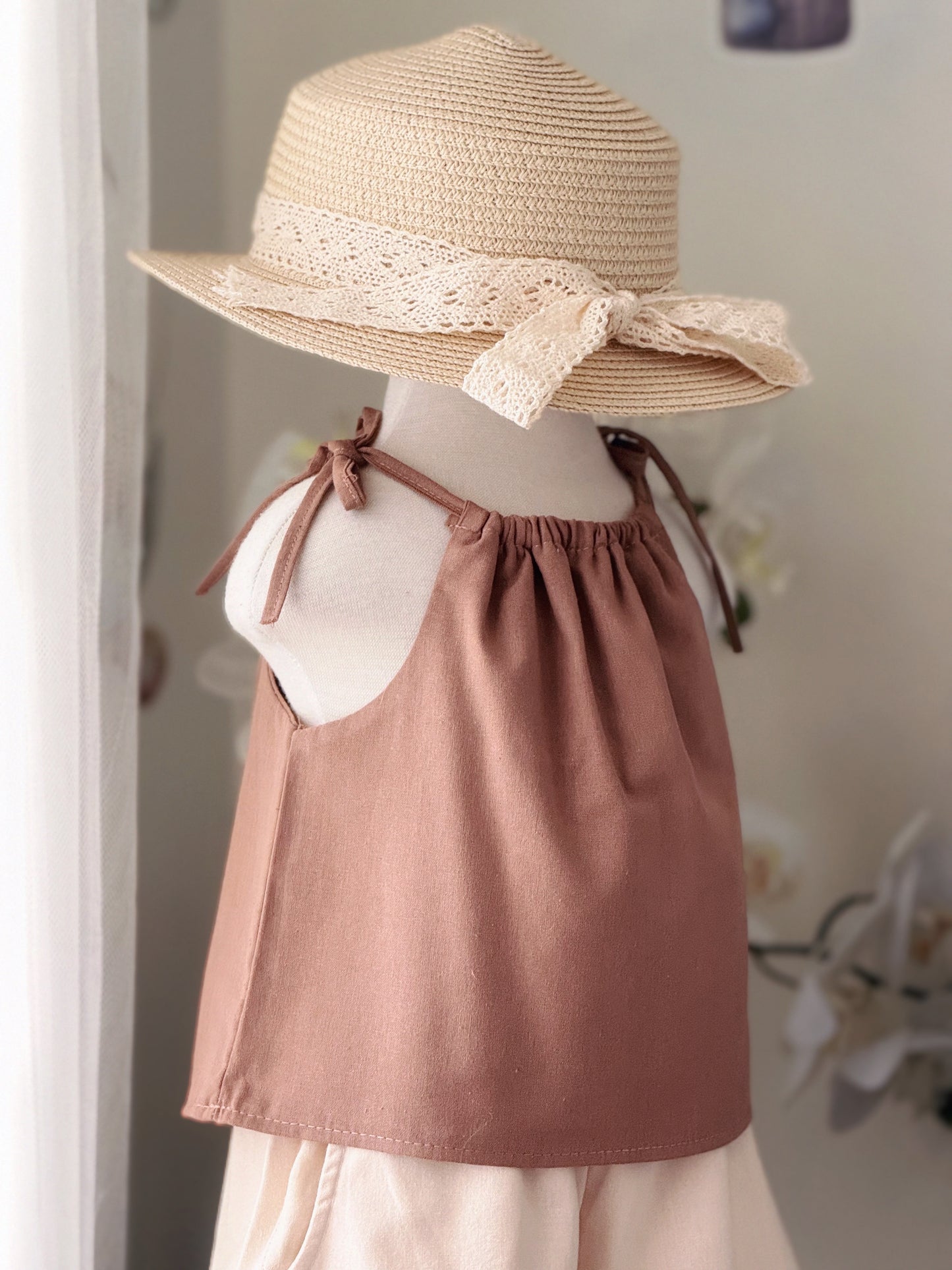 Ericka Linen Top in Camel