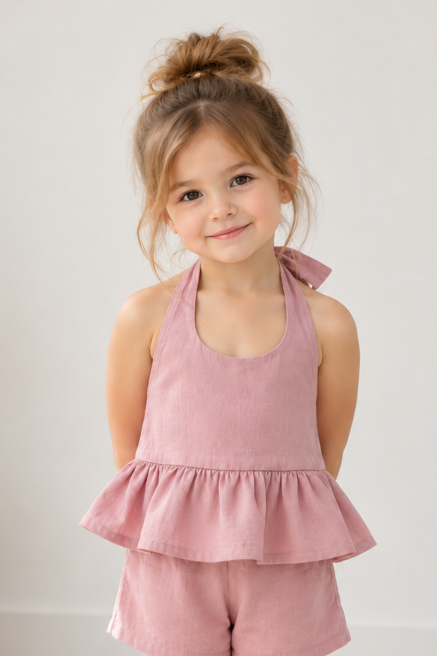 Maven Linen Top in Light Mauve