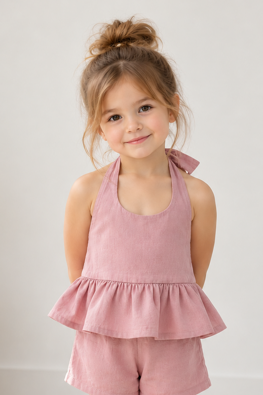 Maven Linen Top in Light Mauve
