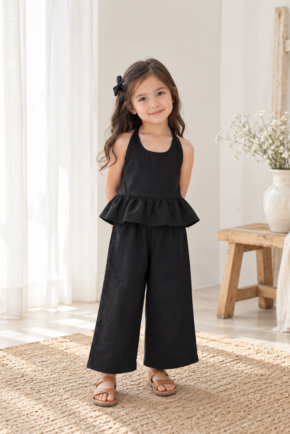 Maven Backless Black Top and Joshua Pants in Black