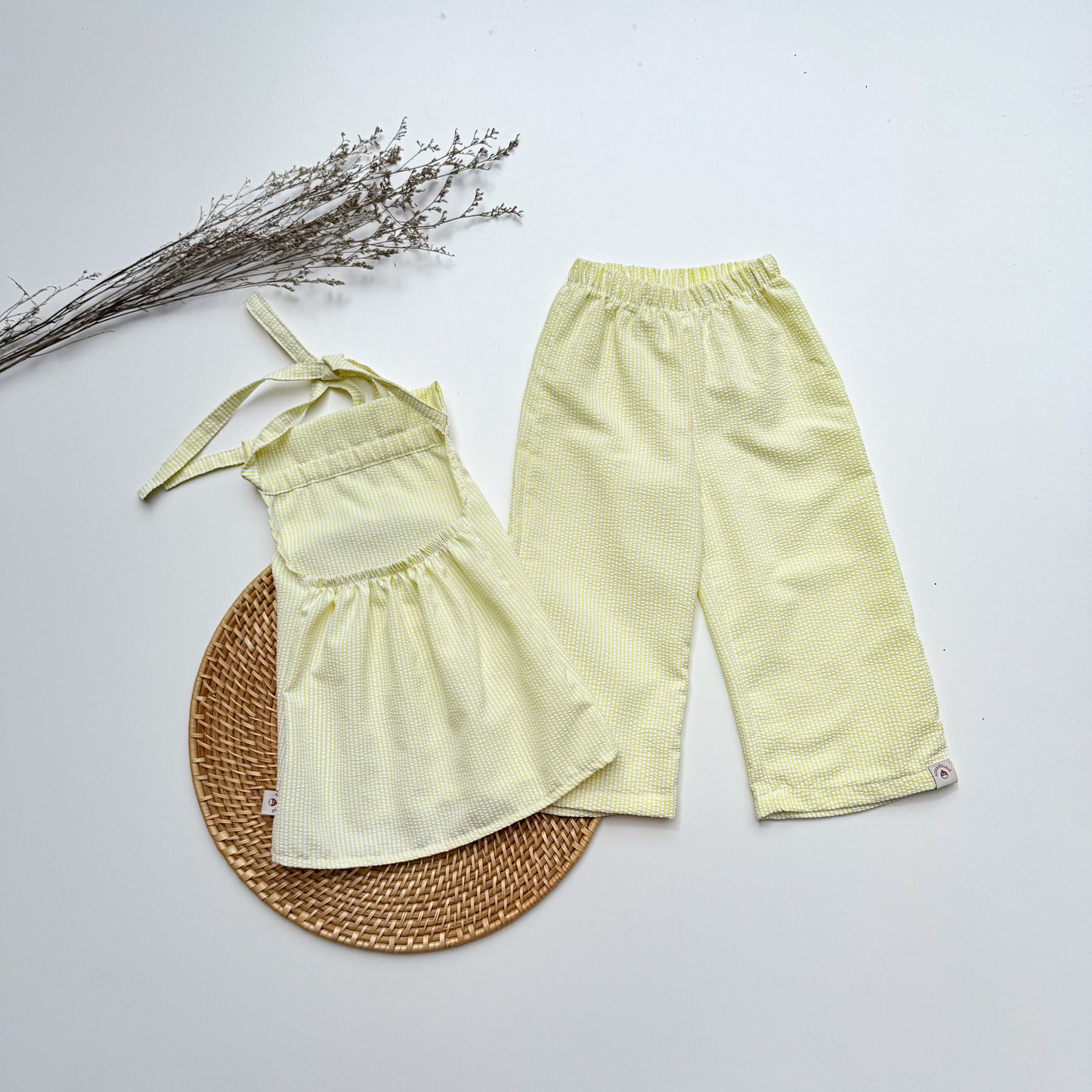Grace Backless Stripes in Yellow Set