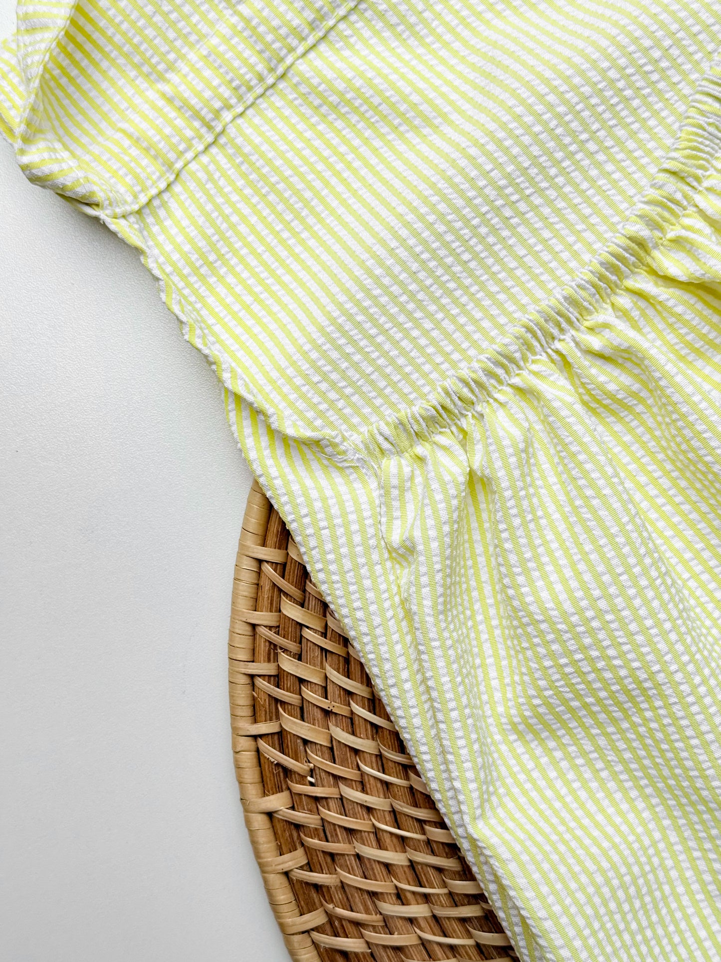 Grace Backless Seer Sucker Top in Yellow