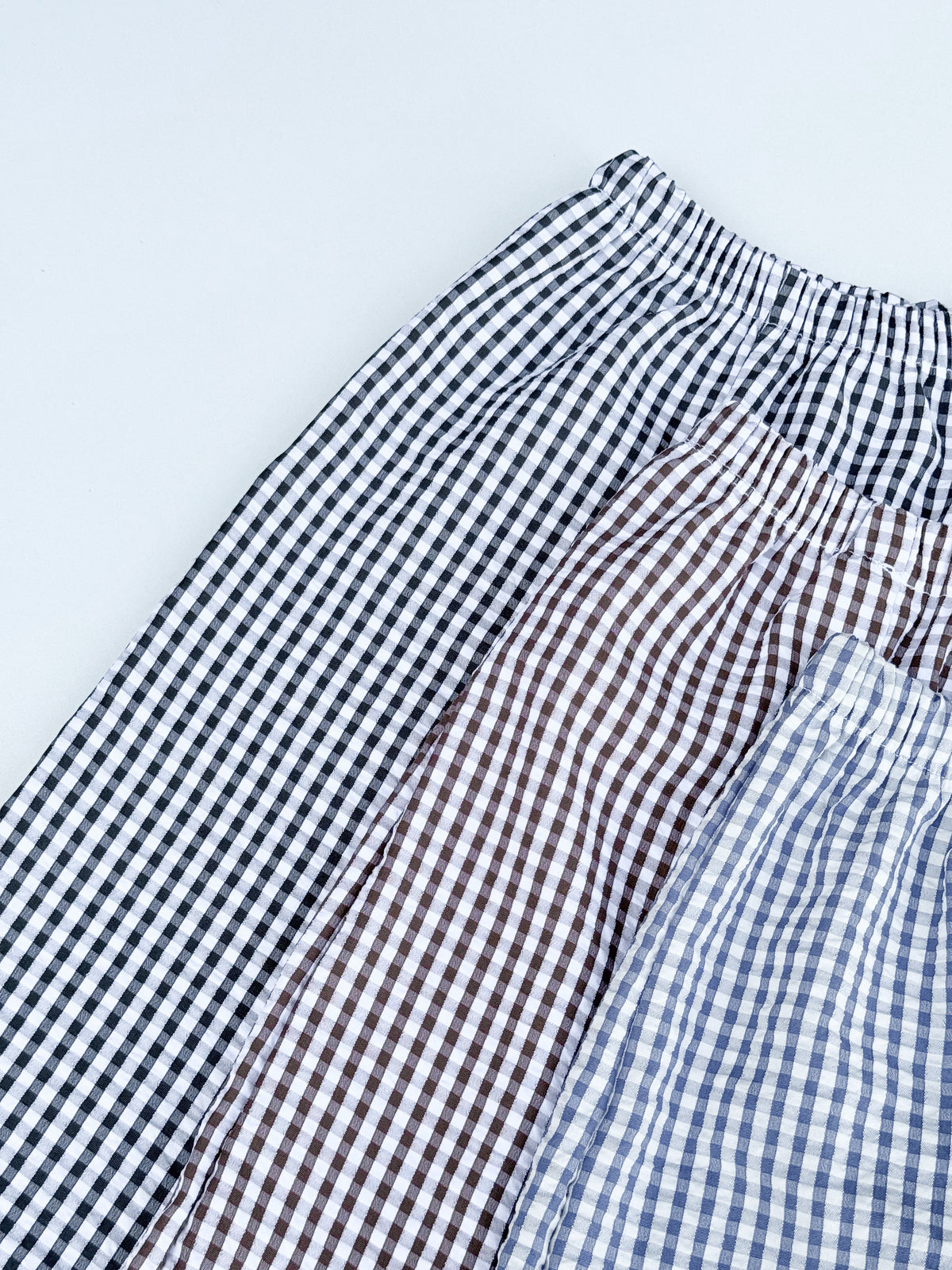 Sienna Checkered Wide Leg Pants in Blue