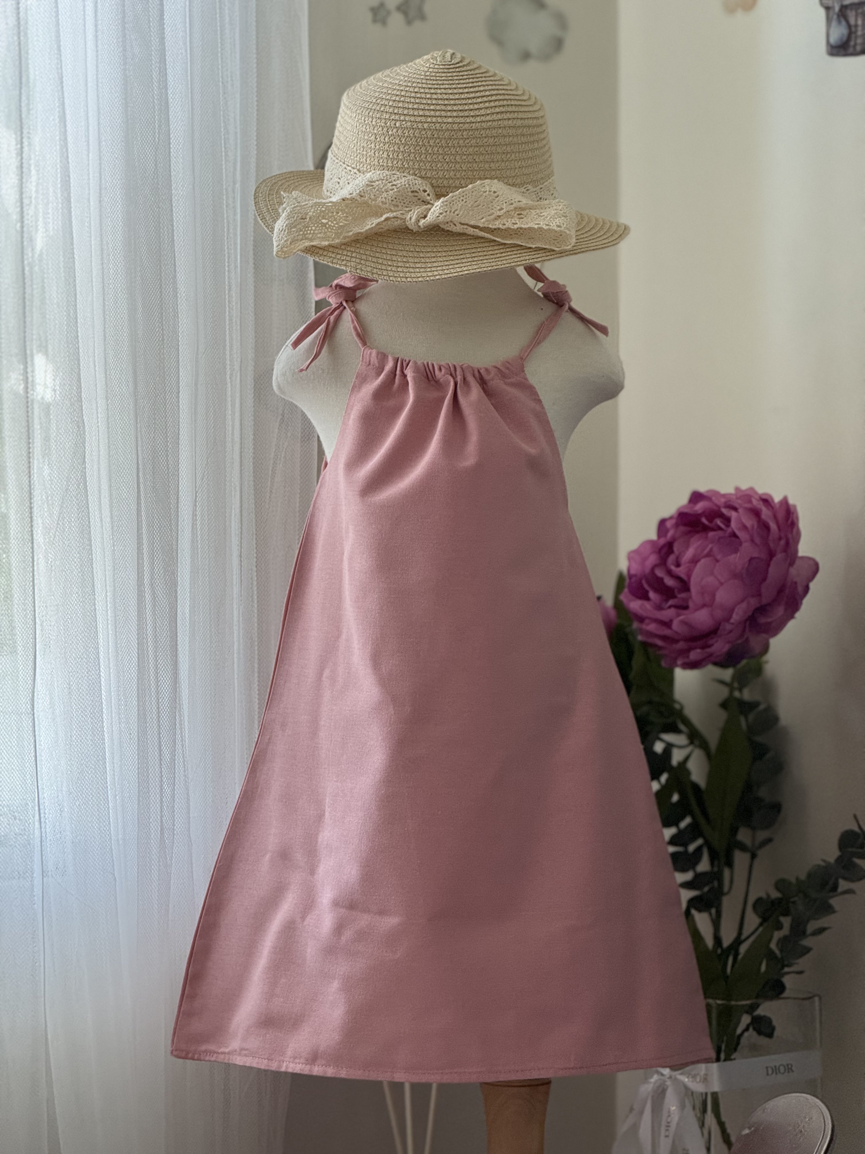 Ericka Linen Dress in Pink β Little Rascals Philippines