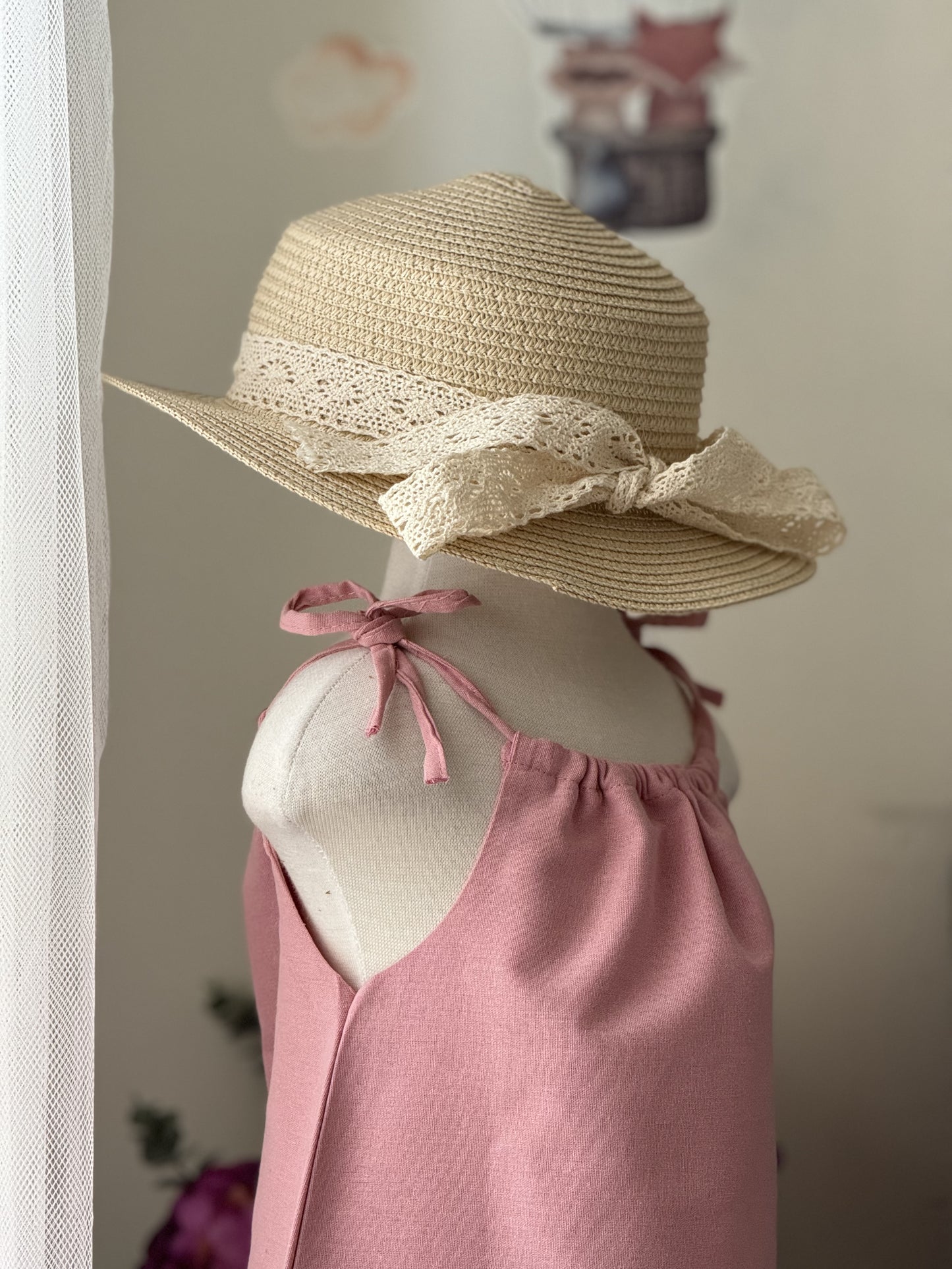 Ericka Linen Dress in Pink