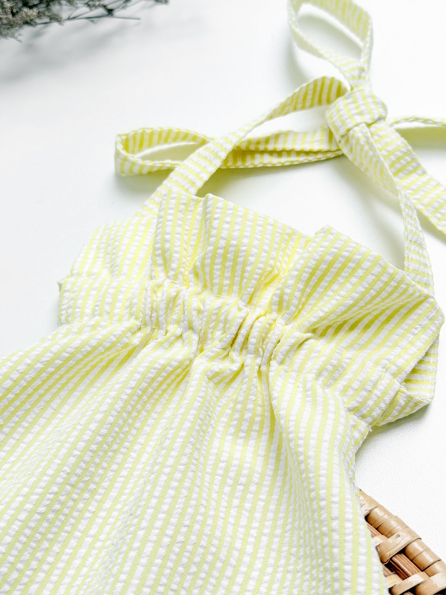 Grace Backless Seer Sucker Top in Yellow