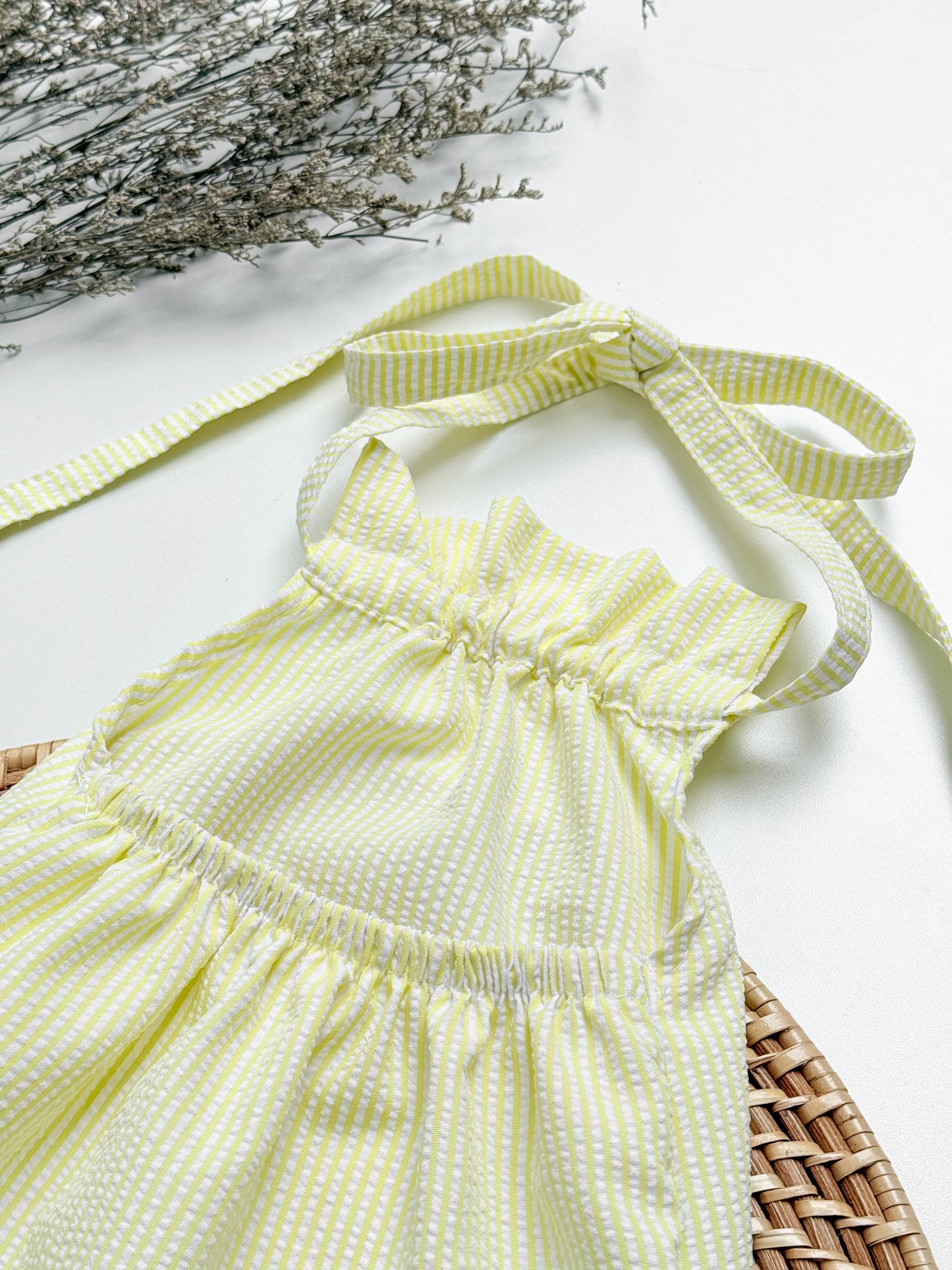 Grace Backless Seer Sucker Top in Yellow