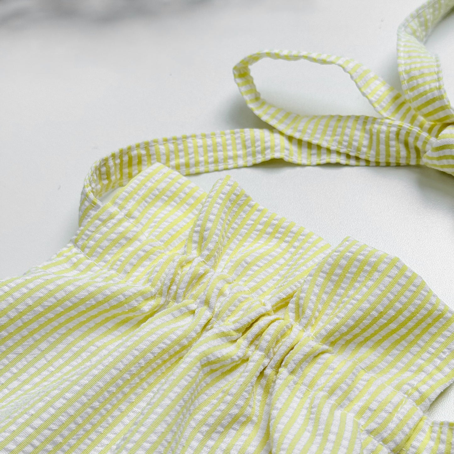 Grace Backless Seer Sucker Top in Yellow