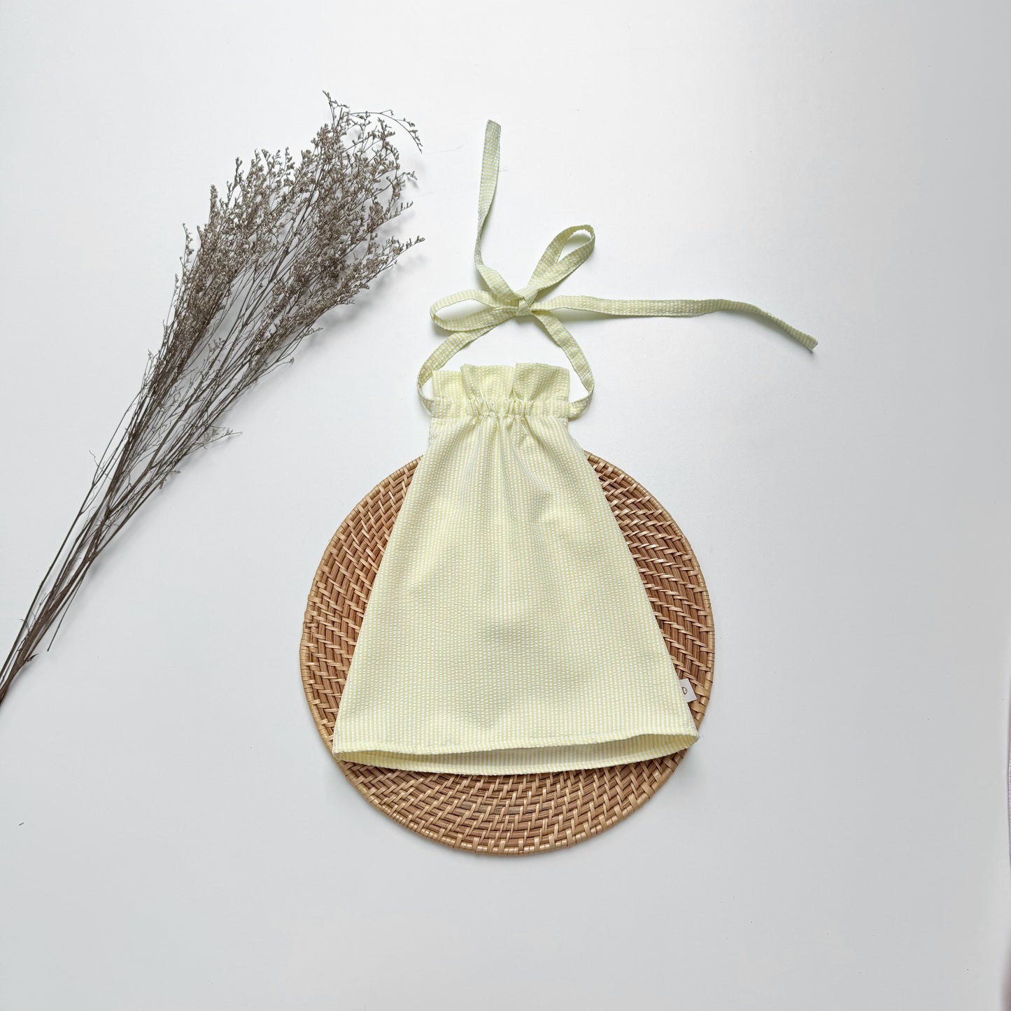 Grace Backless Seer Sucker Top in Yellow