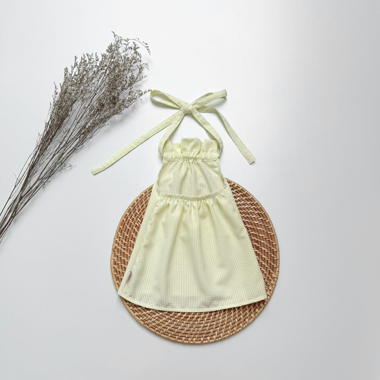 Grace Backless Seer Sucker Top in Yellow