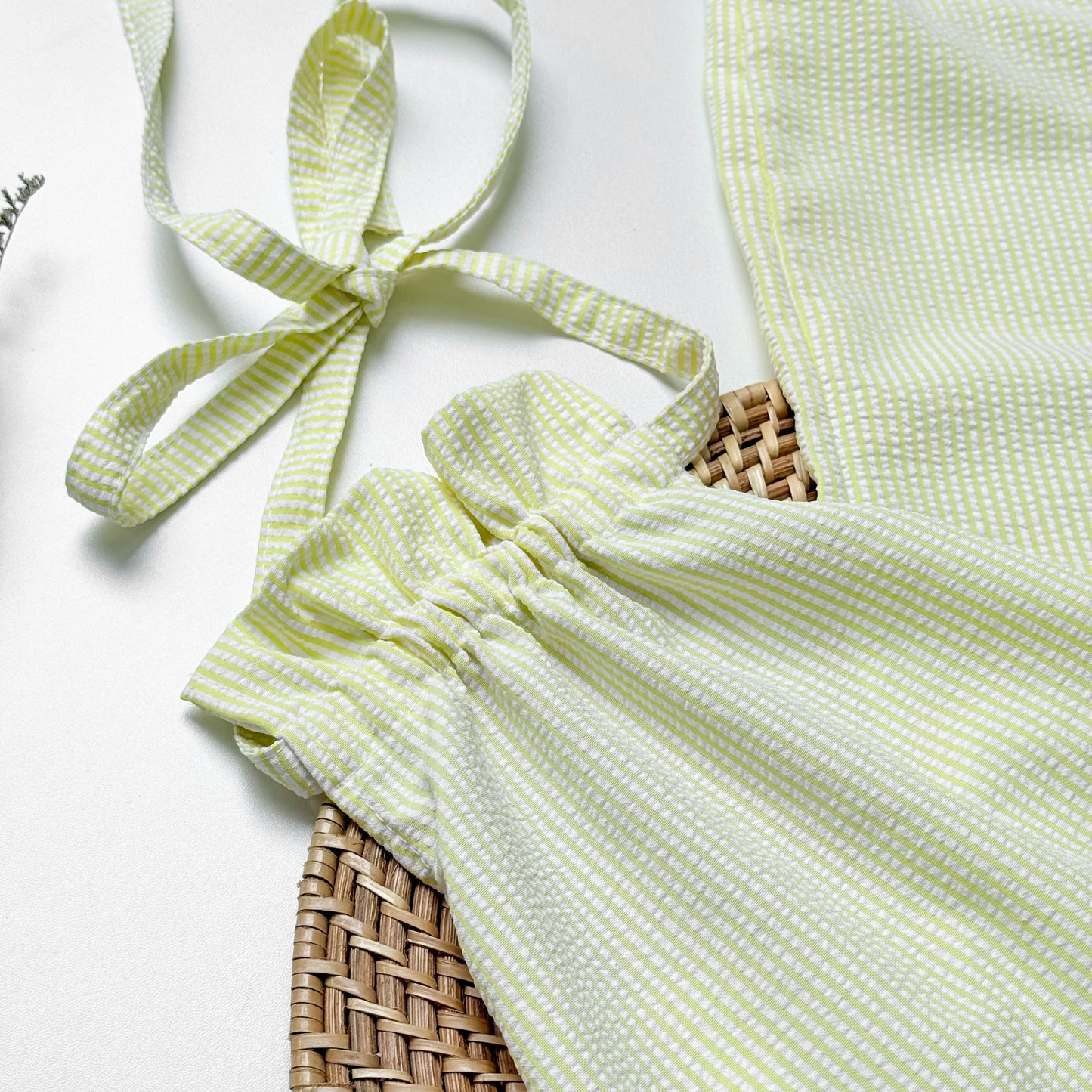 Grace Backless Seer Sucker Top in Yellow