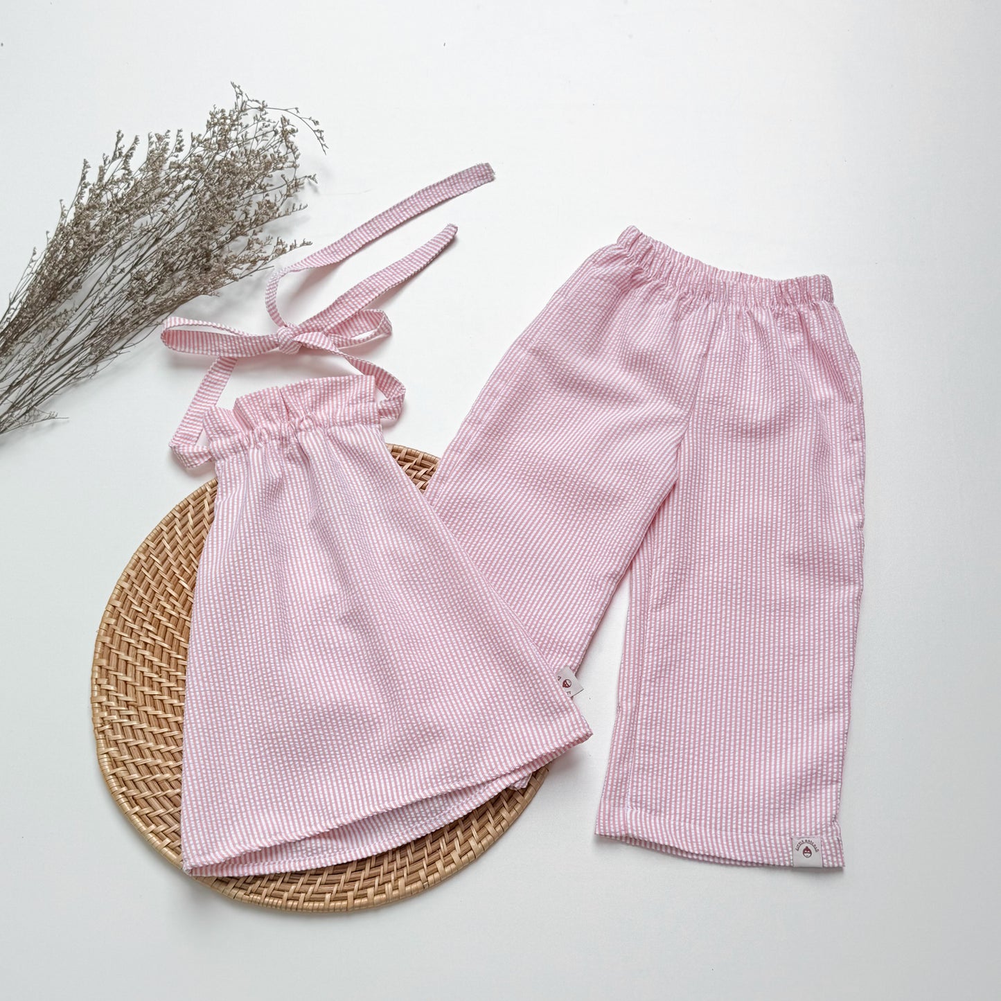 Grace Backless Stripes in Pink Set