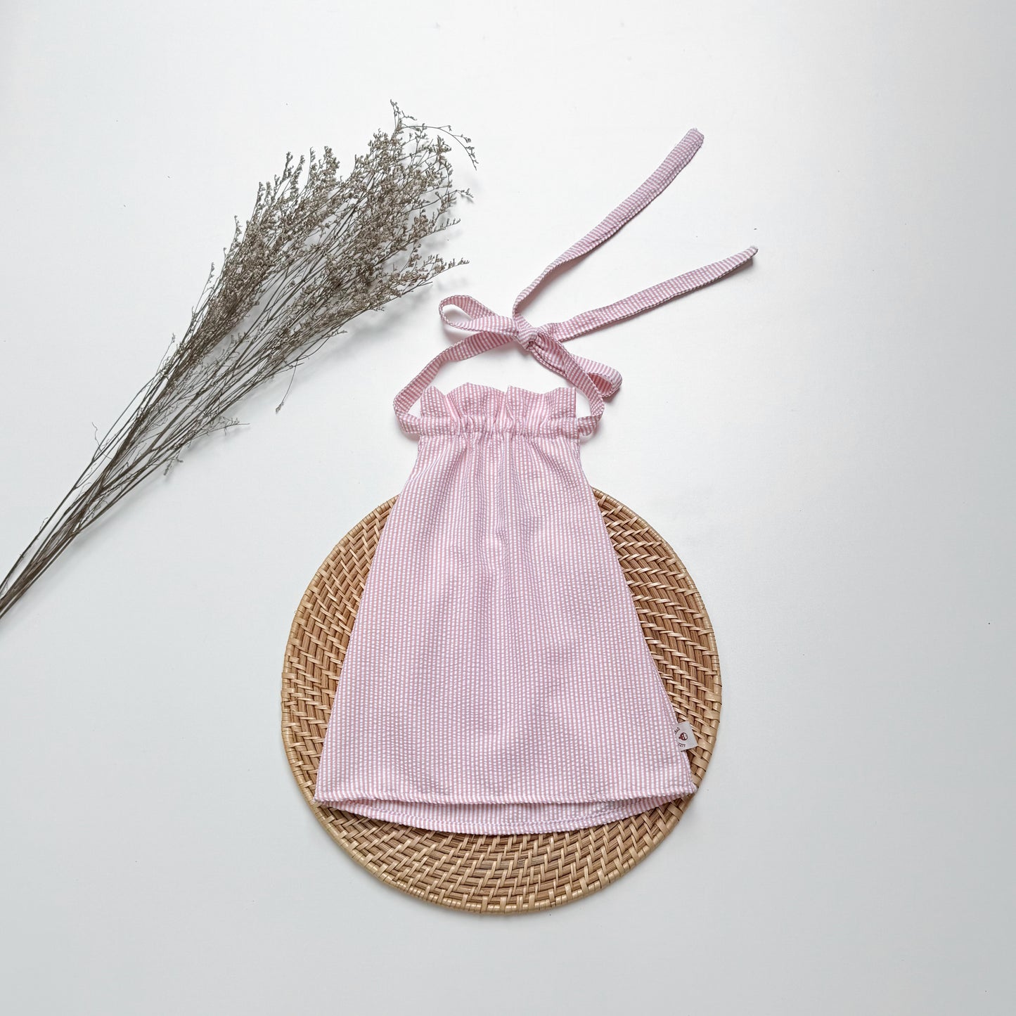 Grace Backless Seer Sucker Top in Pink