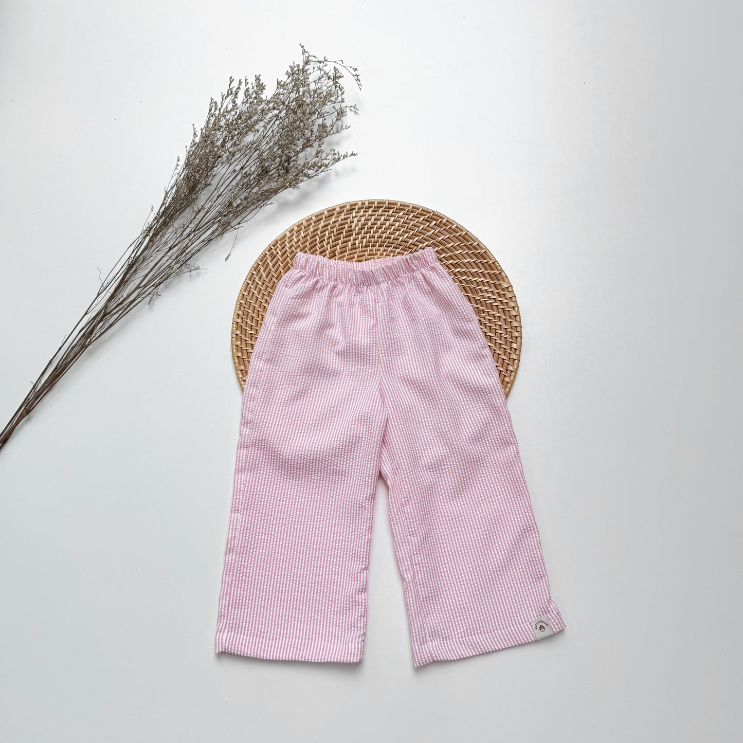 Isabel Seer Sucker Pants in Pink