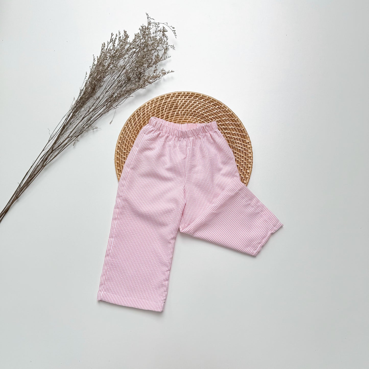 Isabel Seer Sucker Pants in Pink