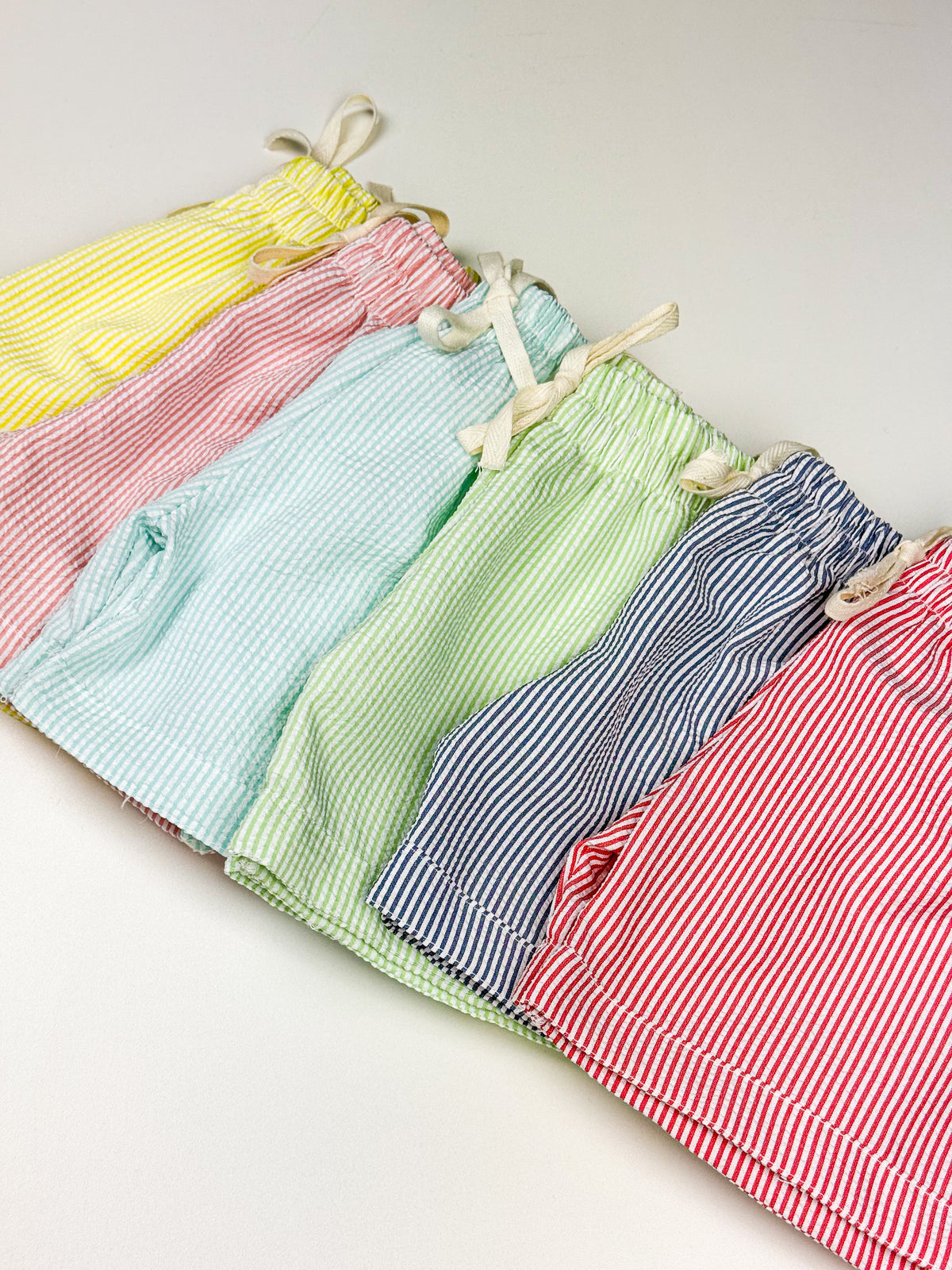Genesis Seer Sucker Shorts in Sky Blue Striped