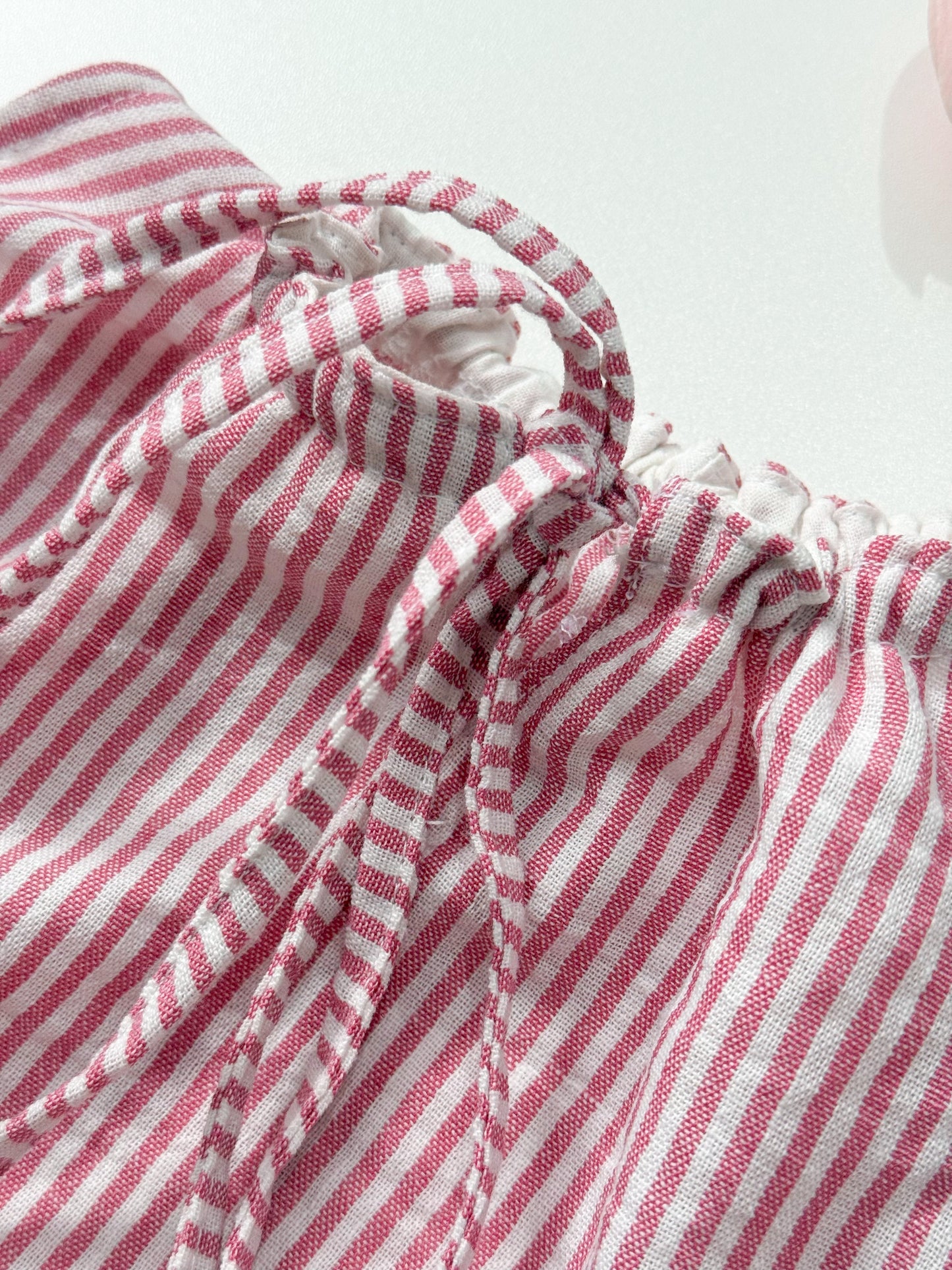 Katrina Summer Top and Shorts Stripes in Red Set