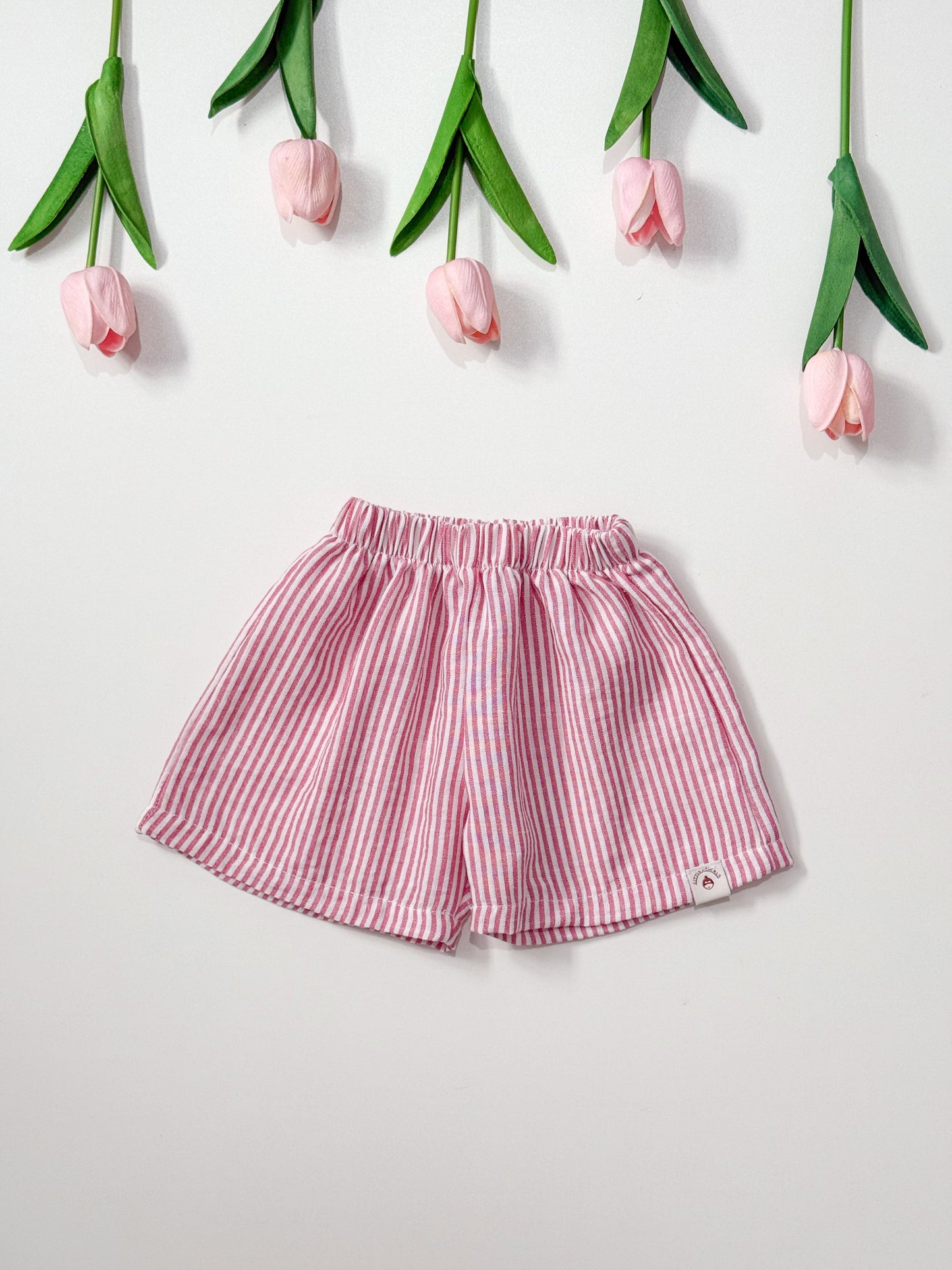 Katrina Summer Top and Shorts Stripes in Red Set