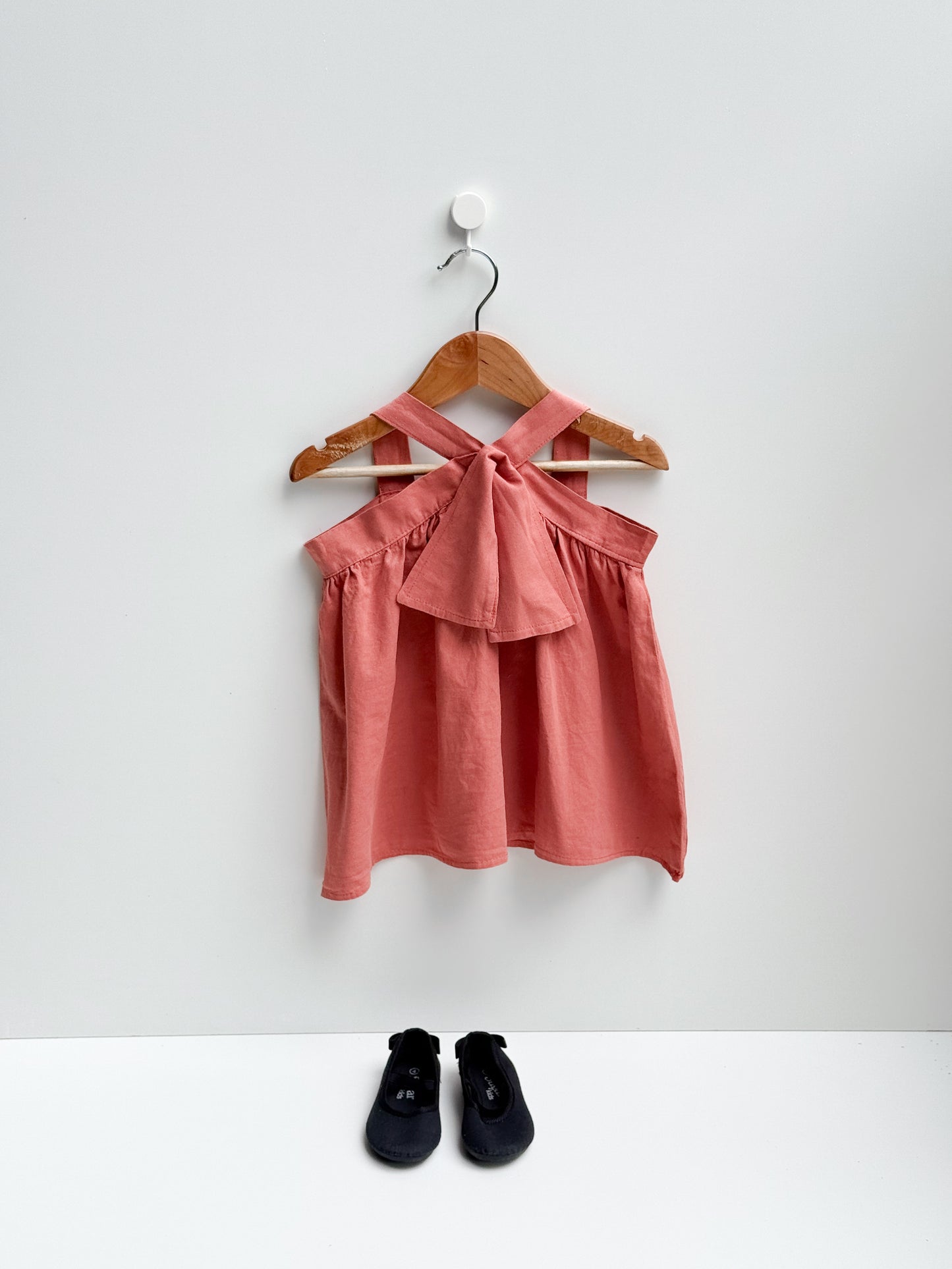 Amarah Linen Dress in Salmon Pink