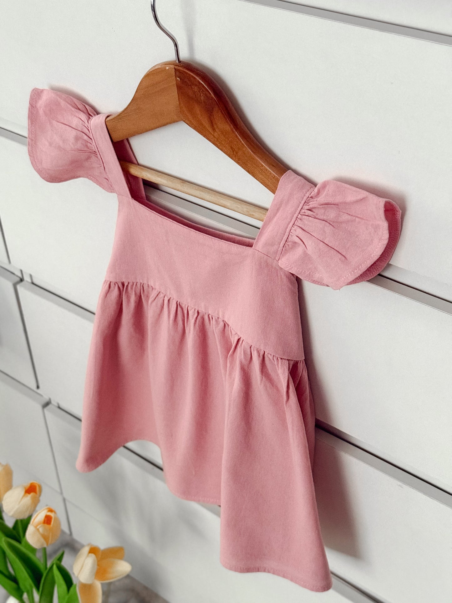 Princess Linen Dress in Pink