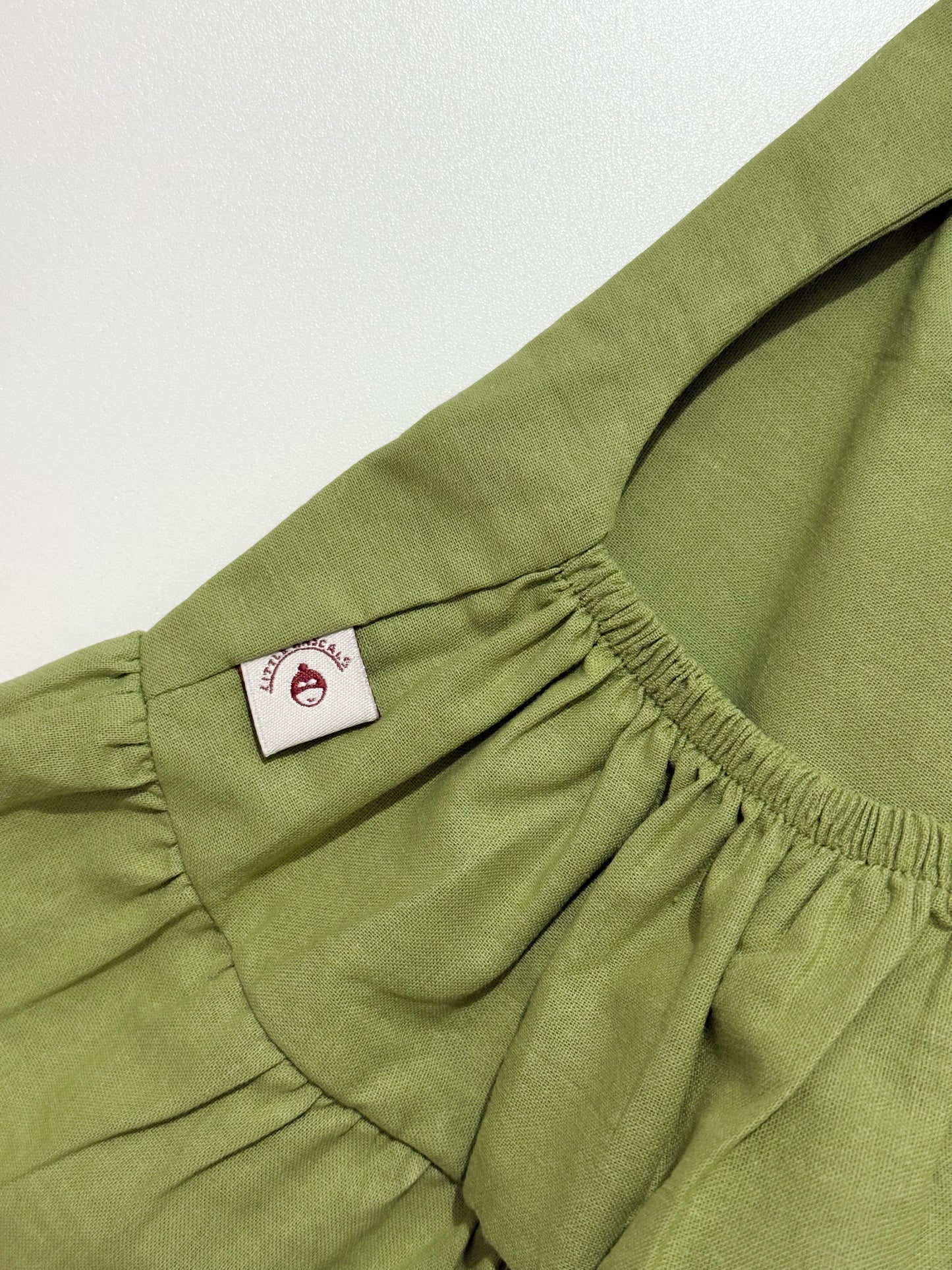 Maven Linen Top in Avocado Green