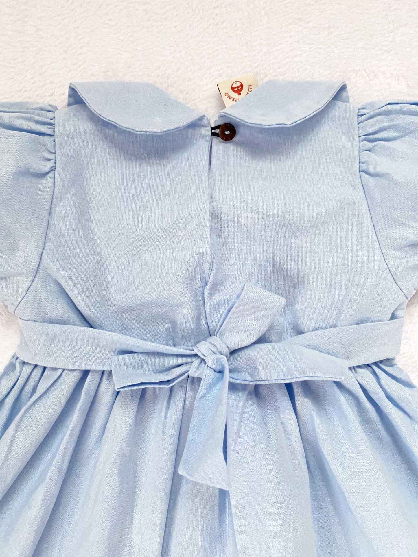 Athens Linen Dress in Powder Blue