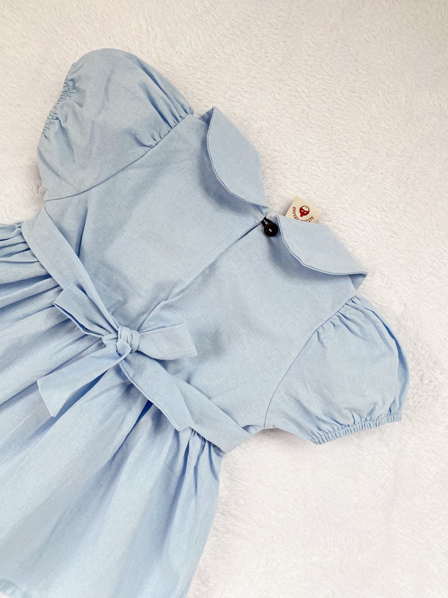 Athens Linen Dress in Powder Blue