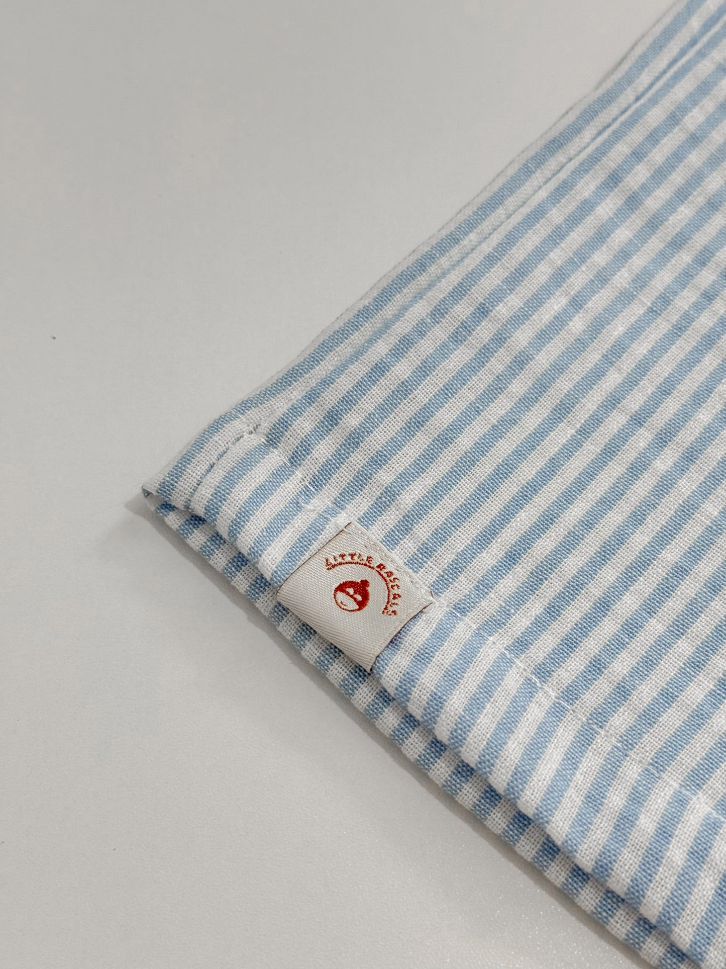 Amelia Top and Mary Pants Linen Stripes in Blue Set