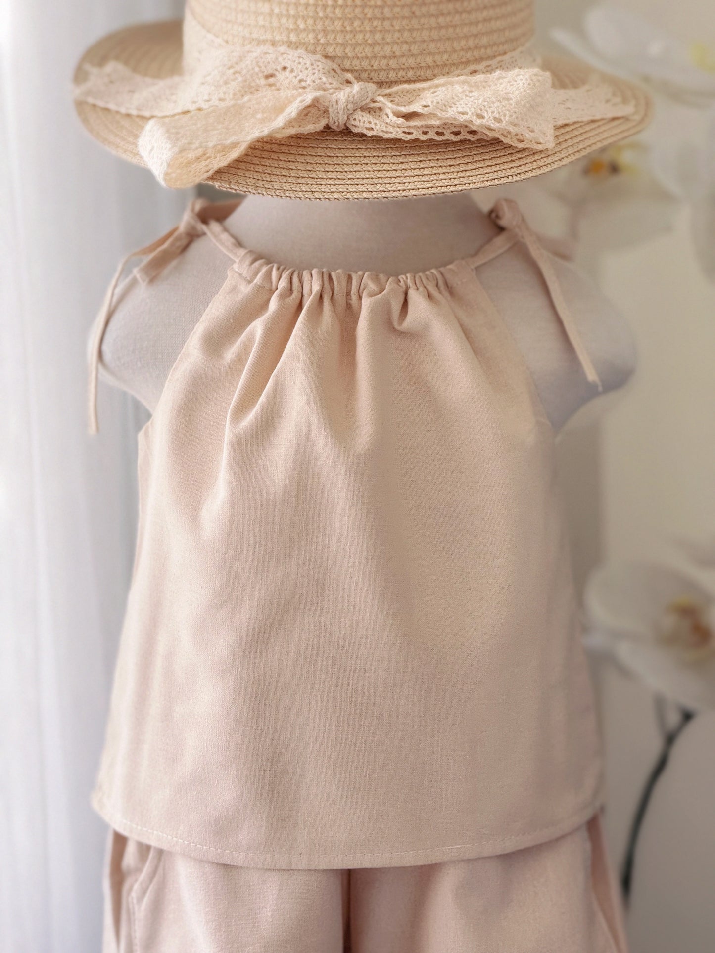 Ericka Linen Top in Cream