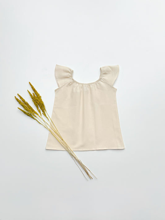 Ana Linen Top in Cream