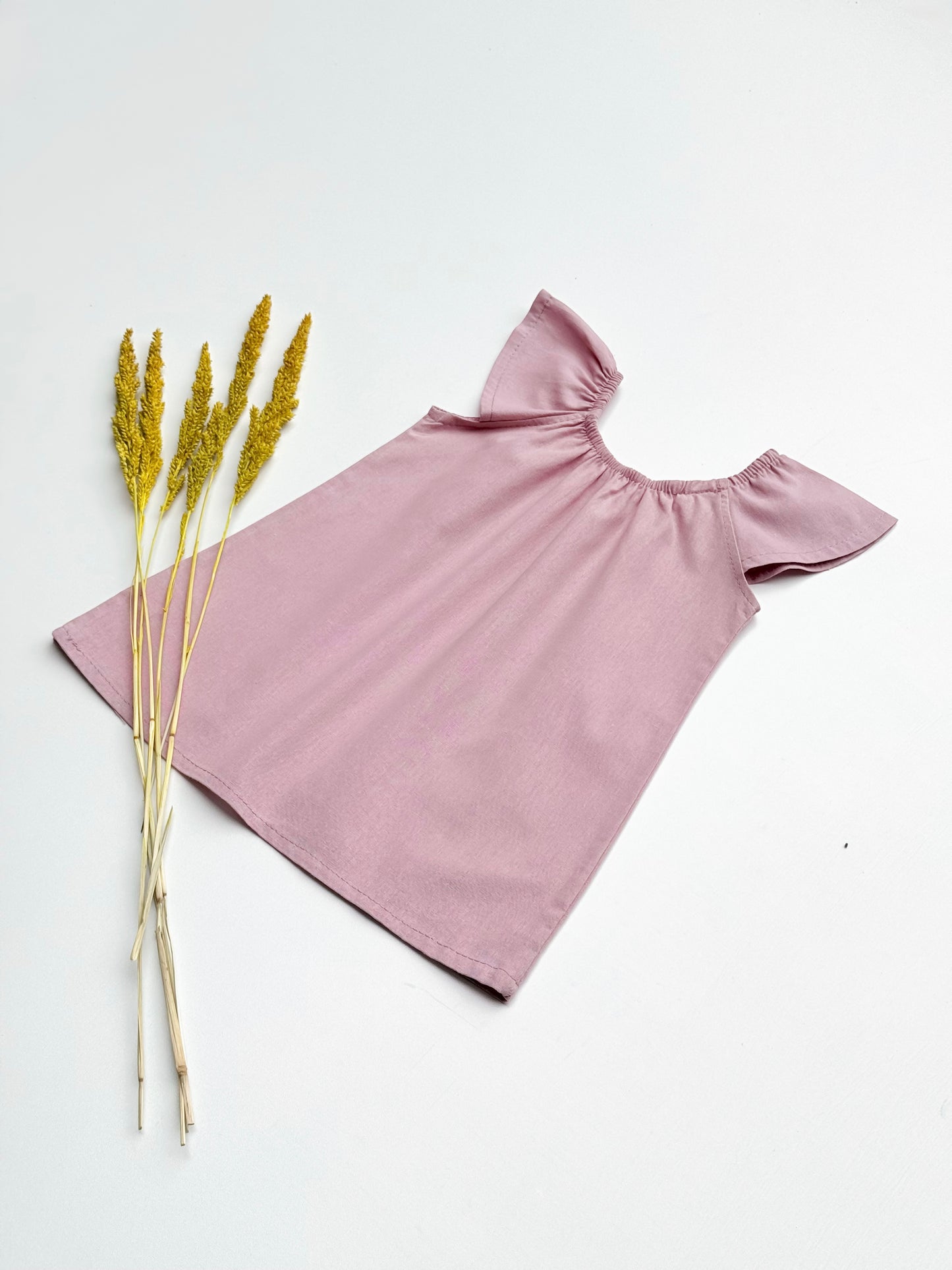 Ana Linen Top in Light Mauve