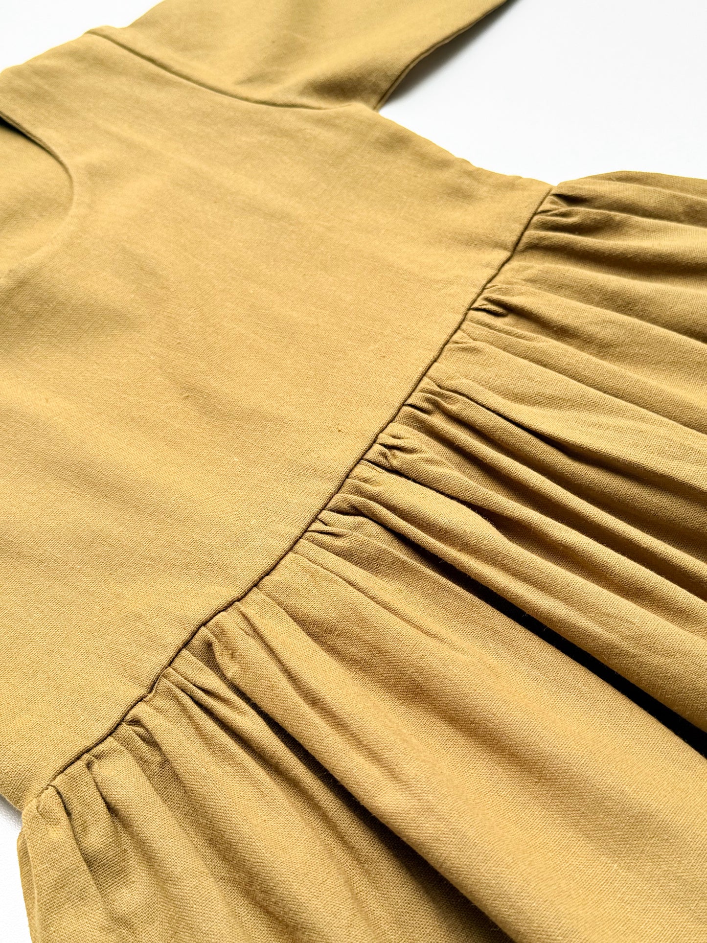 Jane Linen Dress in Olive Green