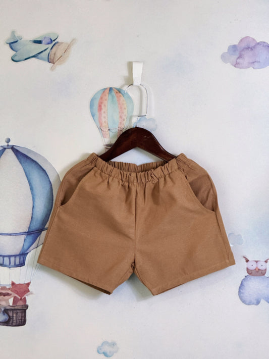 Ericka Linen Shorts in Mocha