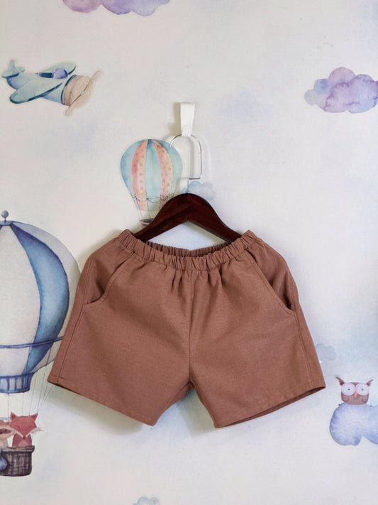 Ericka Linen Shorts in Camel