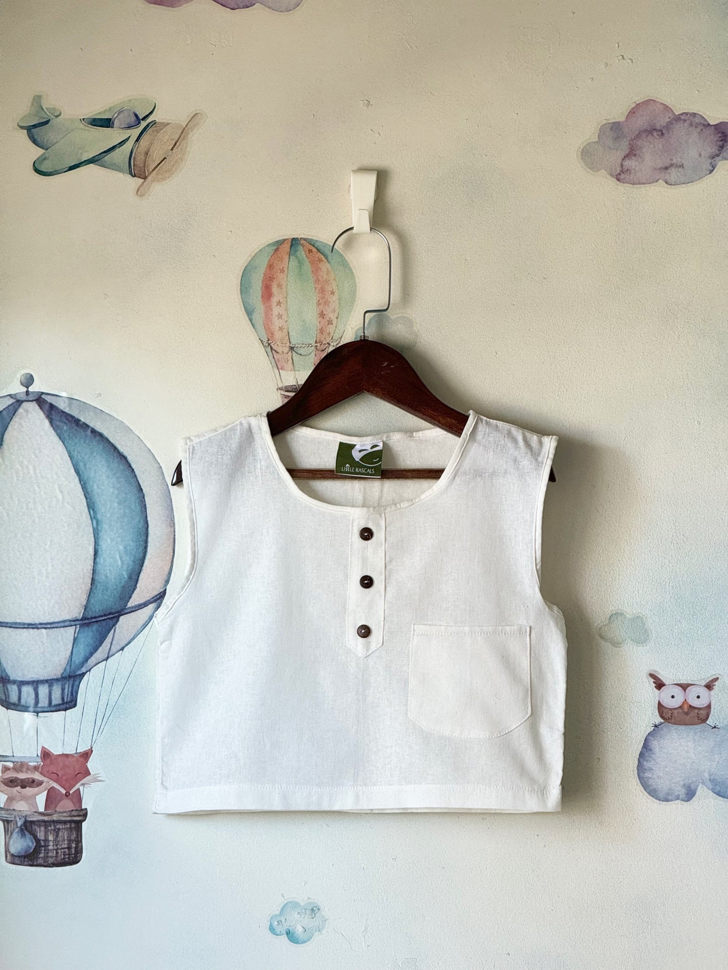 John Linen Top in White