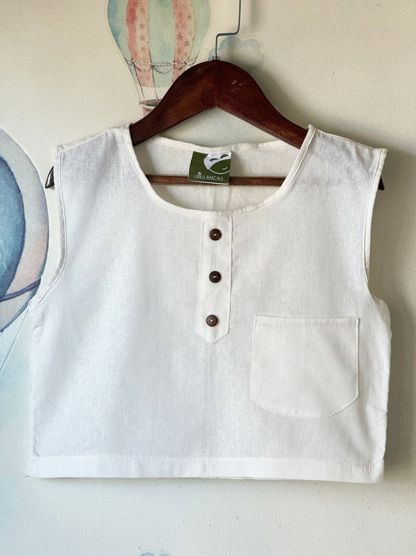 John Linen Top in White