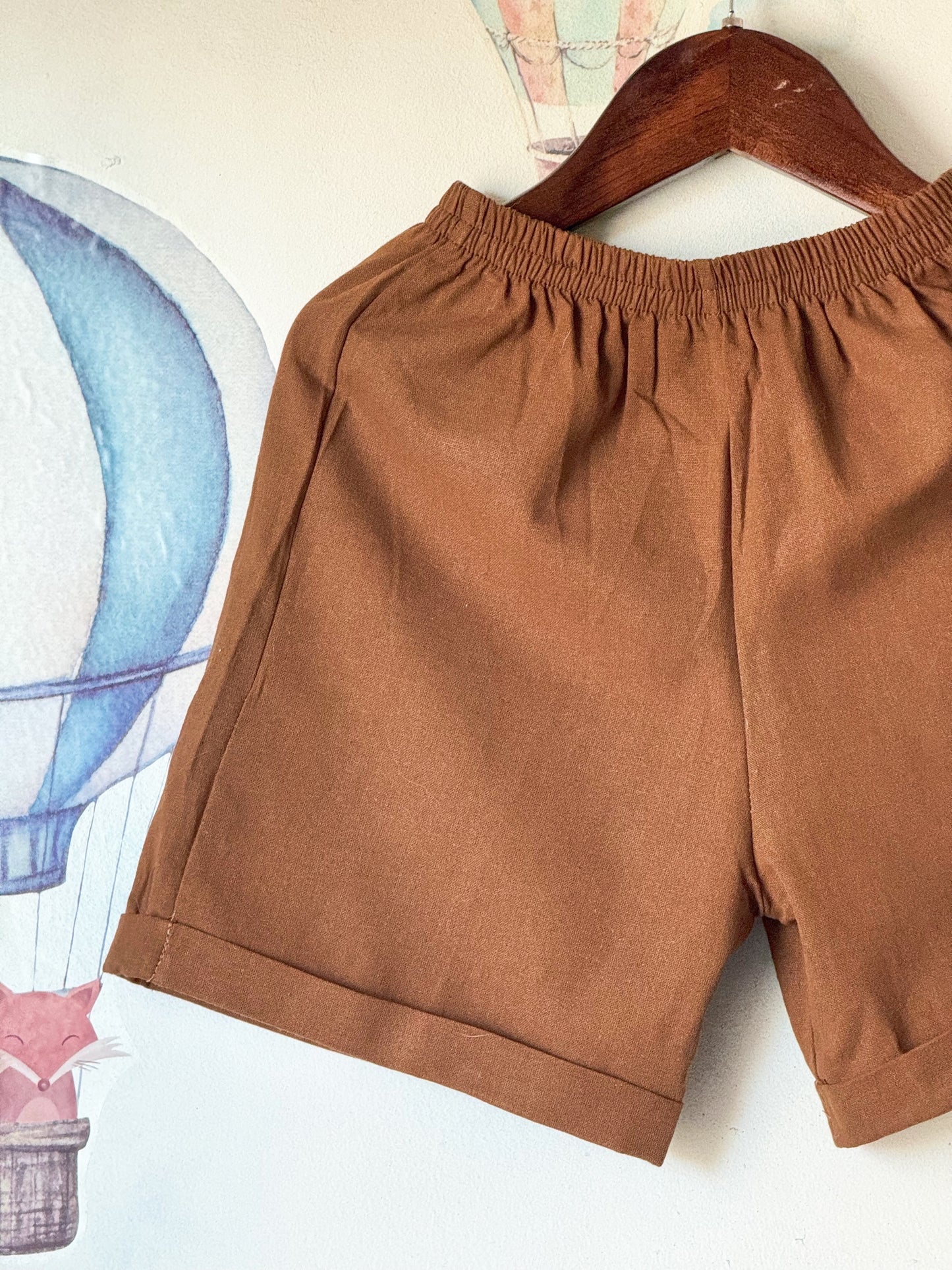 John Linen Shorts in Tofee