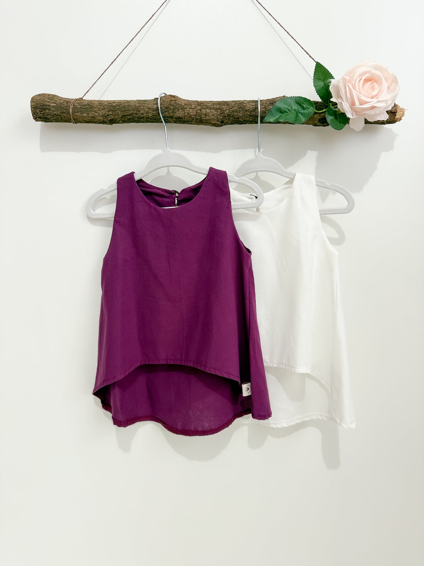 Coleen Linen Top Blouse in White