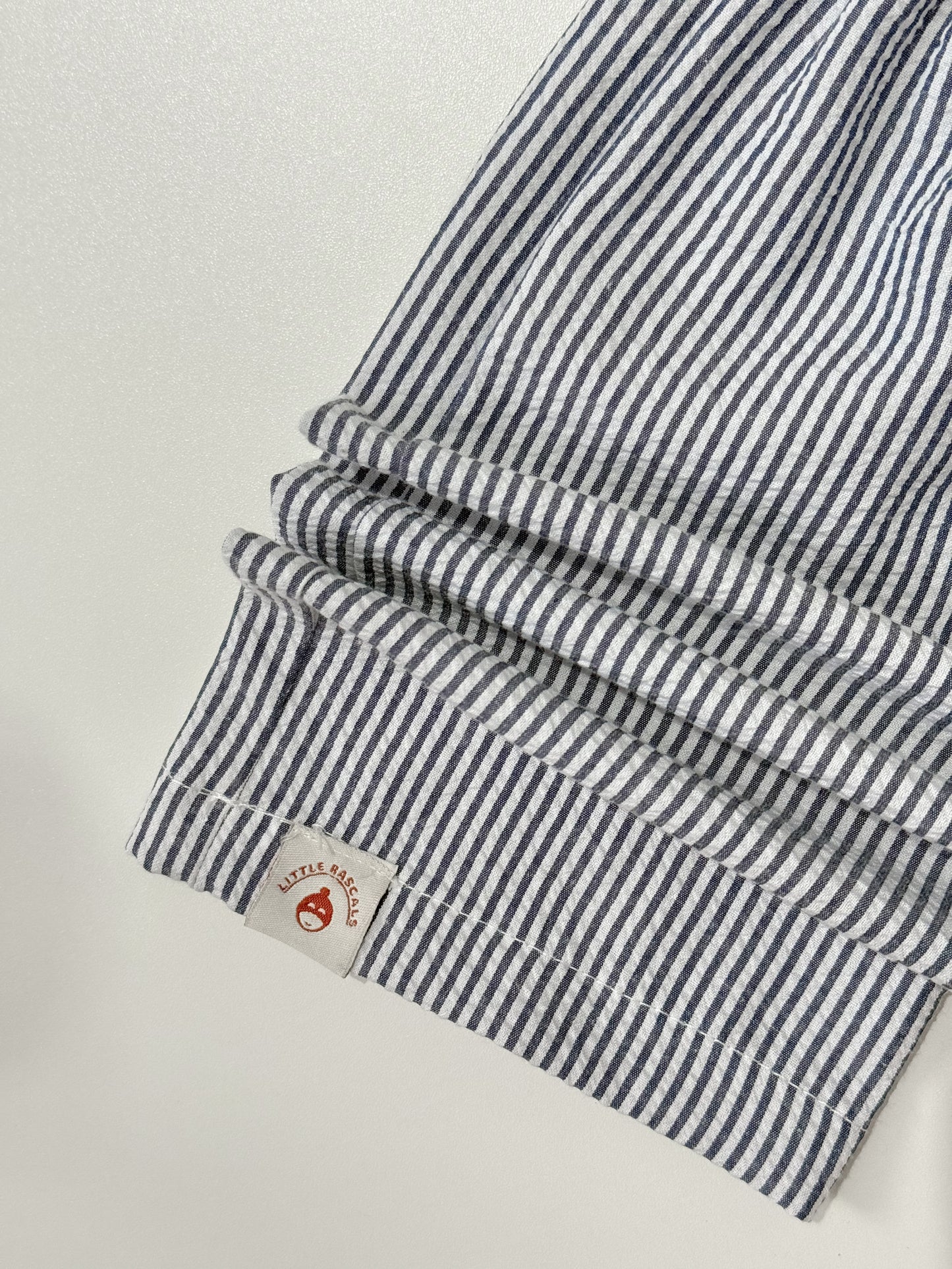 Leia White Top and Taylor Seer Sucker Pants in Grey Set