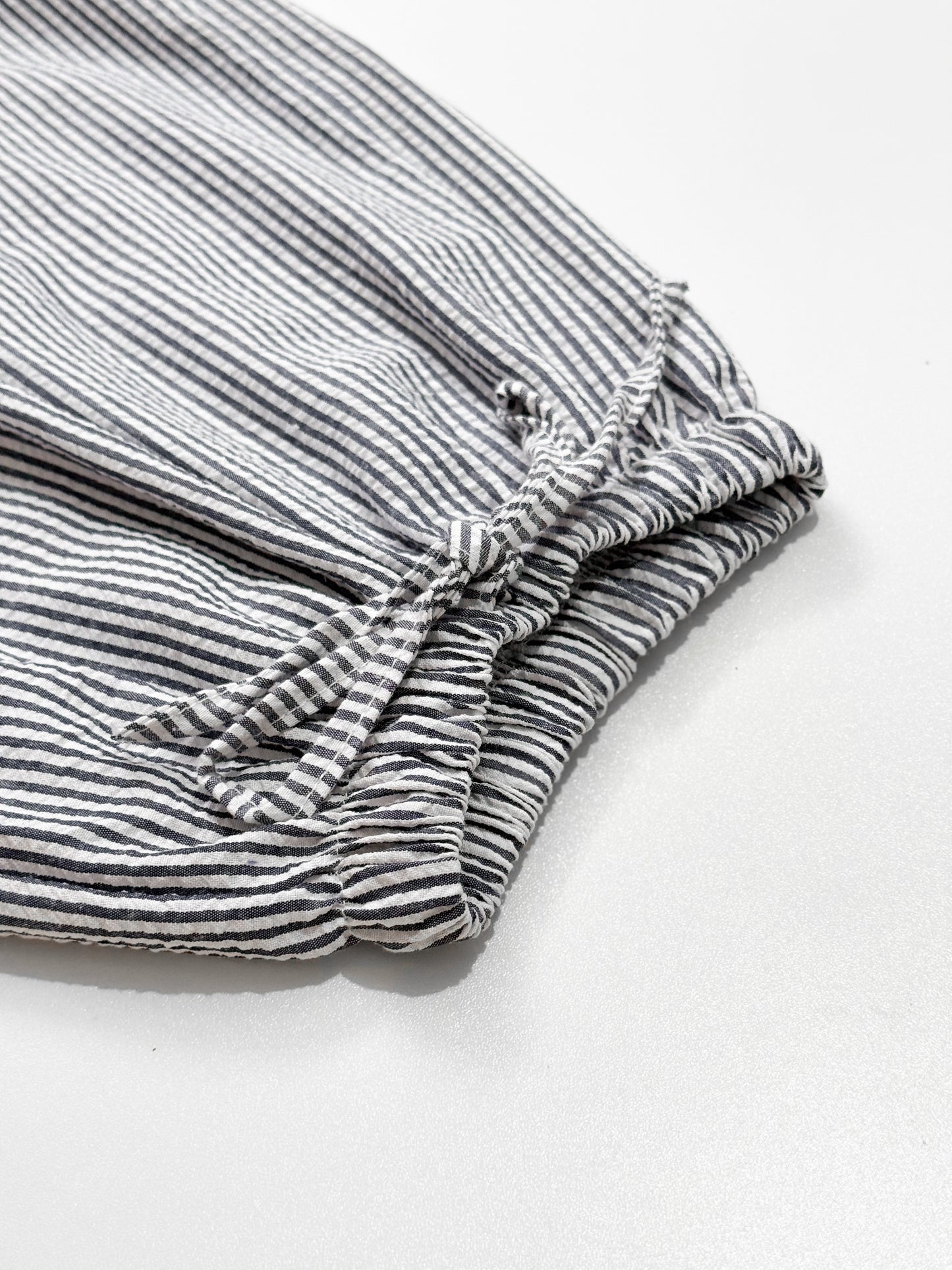 Leia White Top and Taylor Seer Sucker Pants in Grey Set