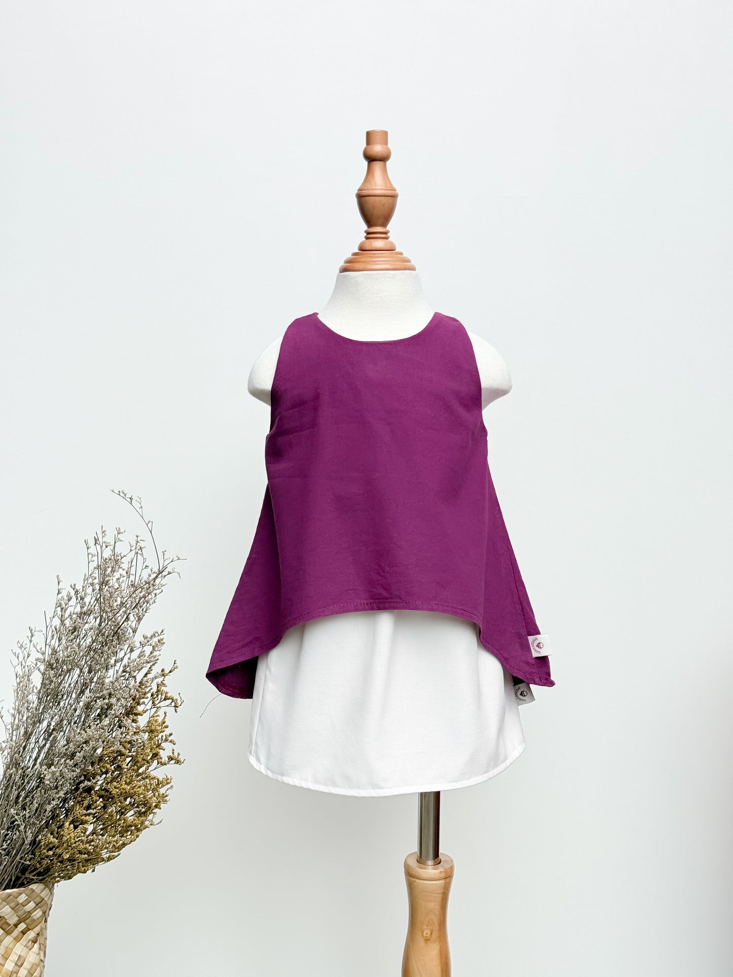 Coleen Linen Top Blouse in Plum