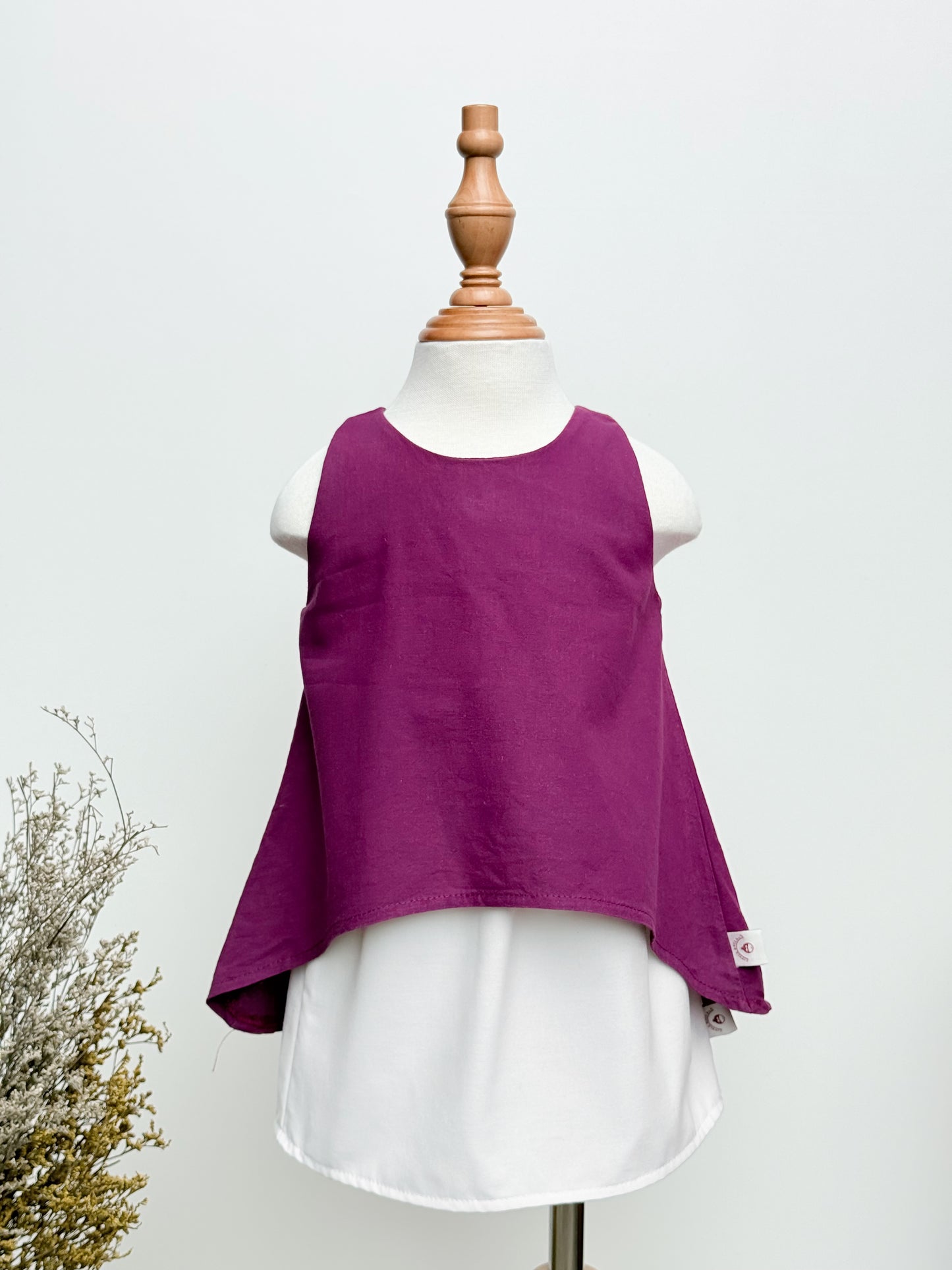 Coleen Linen Top Blouse in Plum