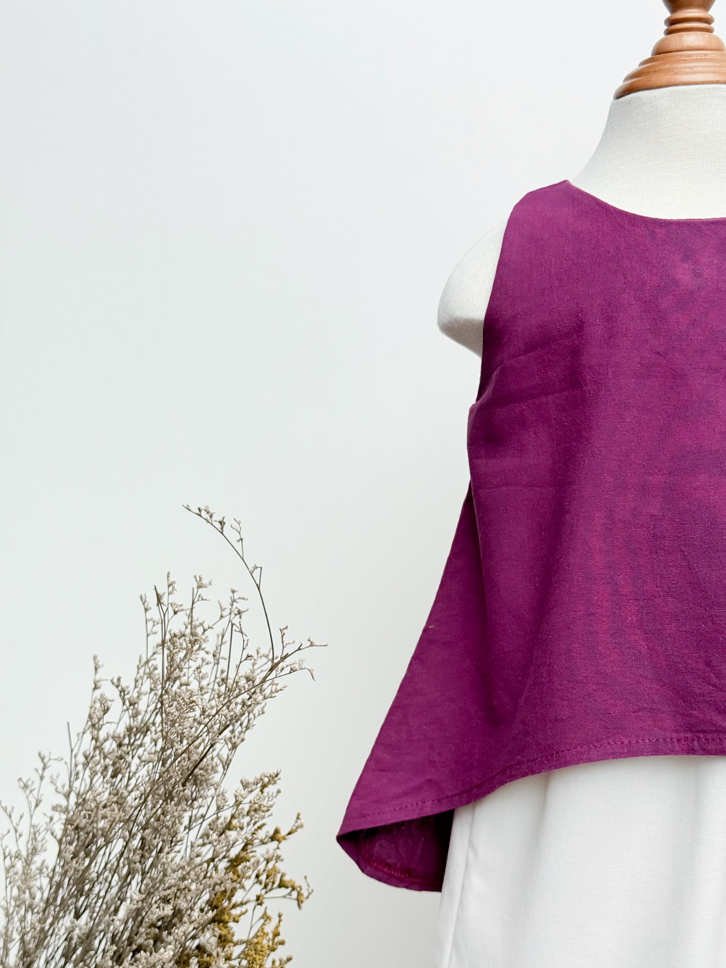Coleen Linen Top Blouse in Plum