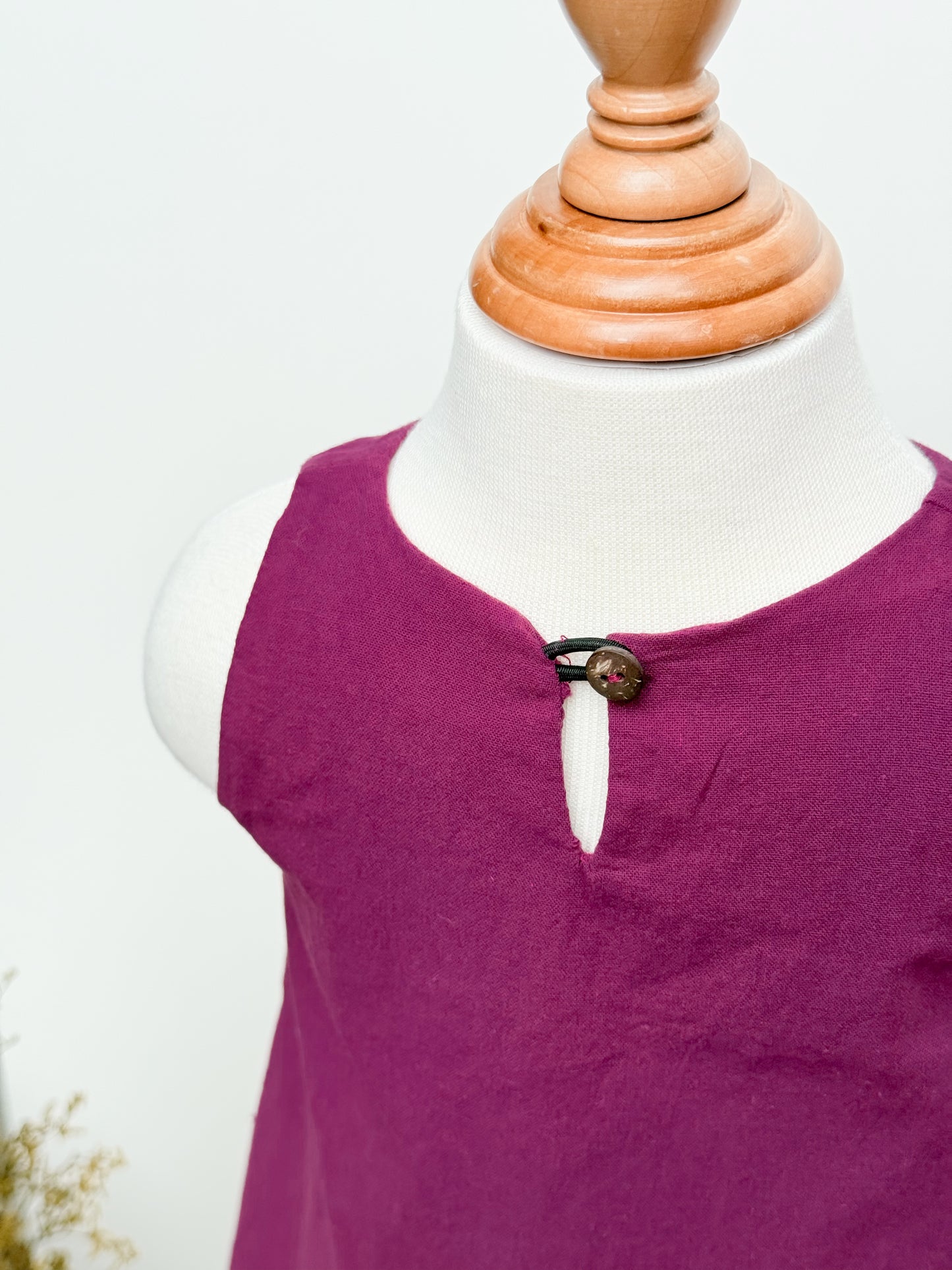 Coleen Linen Top Blouse in Plum