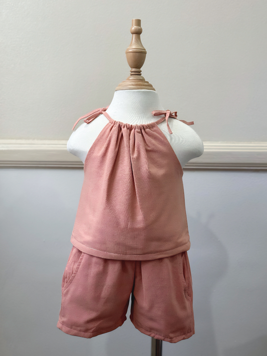 Ericka Linen Set in Pink