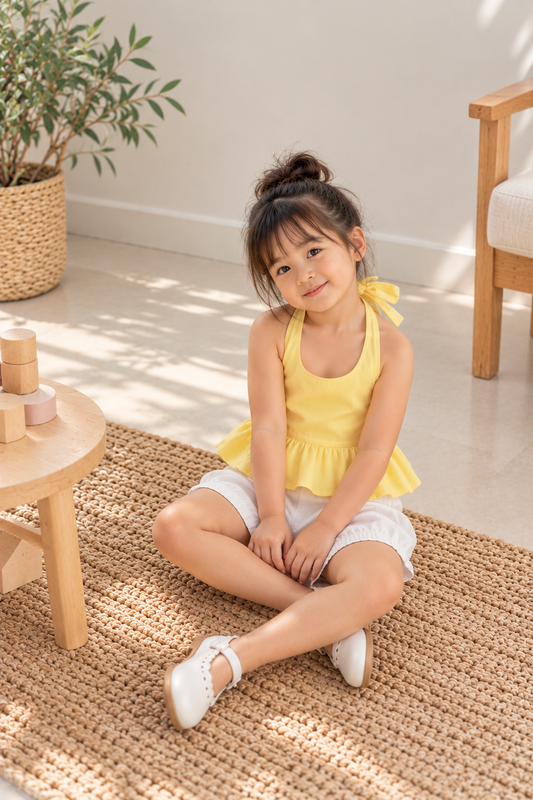 Maven Linen Top in Yellow