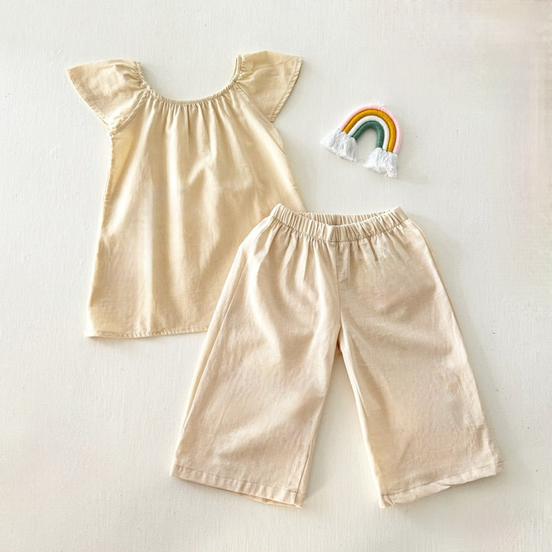 Ana Top and Mary Pants in Cream Set