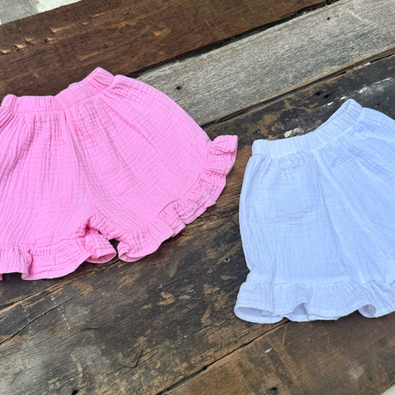 Liza Linen Summer Top and Shorts in White Set