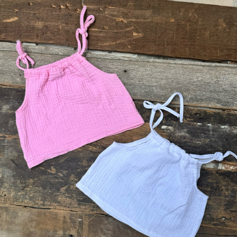 Liza Linen Summer Top and Shorts in White Set